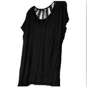 Lane Bryant Crochet/Lace Strappy Back Tee Sz 18/20